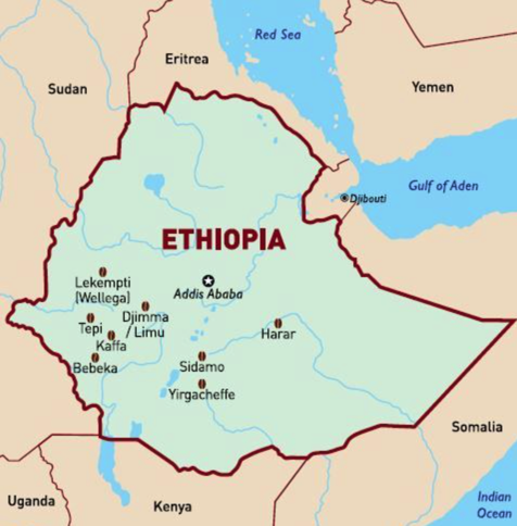 Ethiopia Yirgacheffe Map