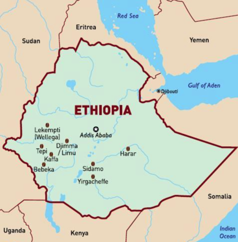 Ethiopia Yirgacheffe Map 